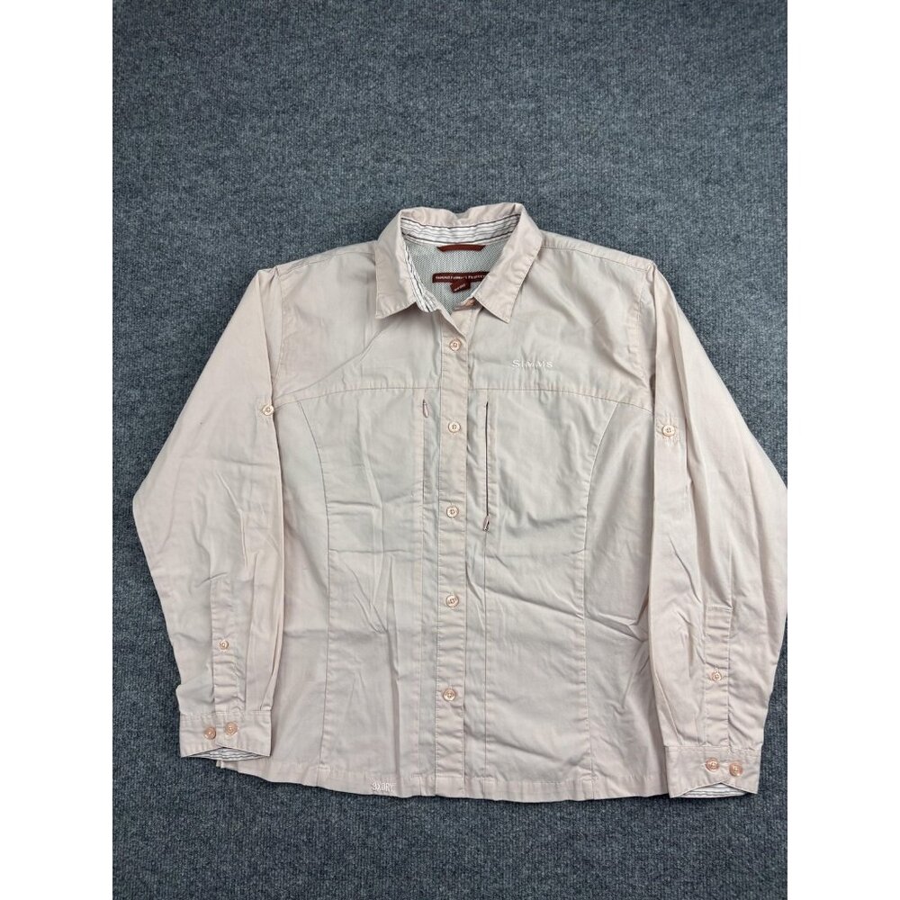 Simms Fishing Products Shirt‎ Womens Medium Light Pink 3XDRY Performance Outdoor